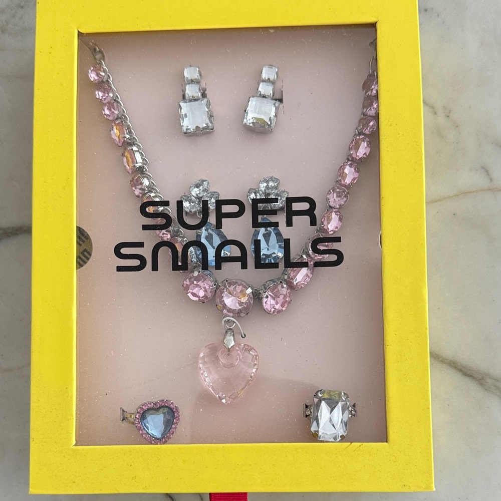 Super Smalls Kids Pink Gem Necklace & Earring Jewelry Set